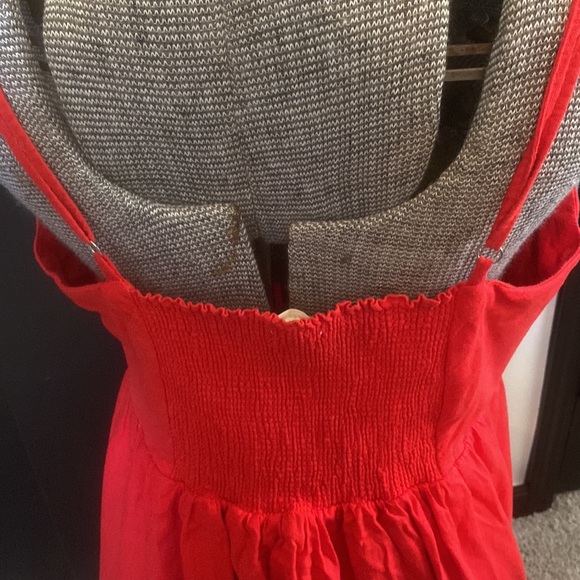 Buffalo David Bitton Red Button Up Linen MIDI Dress size xl - Picture 4 of 10